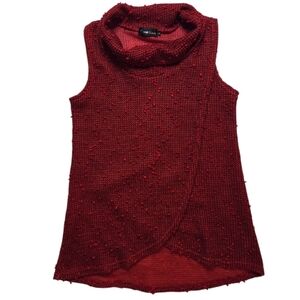Creation Popcorn Knit Cowl Neck Sweater Tank 19in P2P Vintage